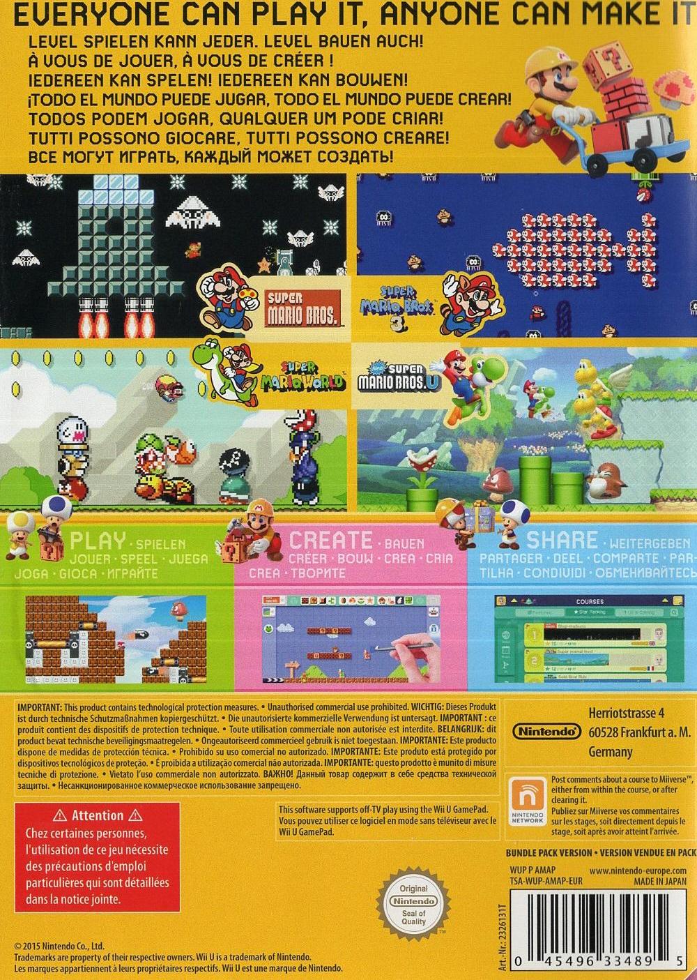 Super Mario Maker - Nintendo Wii U Rückseite