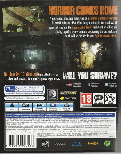 Resident Evil 7: Biohazard - PlayStation 4 Rückseite
