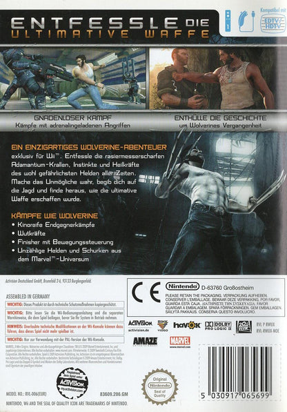 X-Men Origins: Wolverine - Nintendo Wii Rückseite