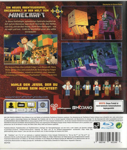 Minecraft: Story Mode - PlayStation 3 Rückseite