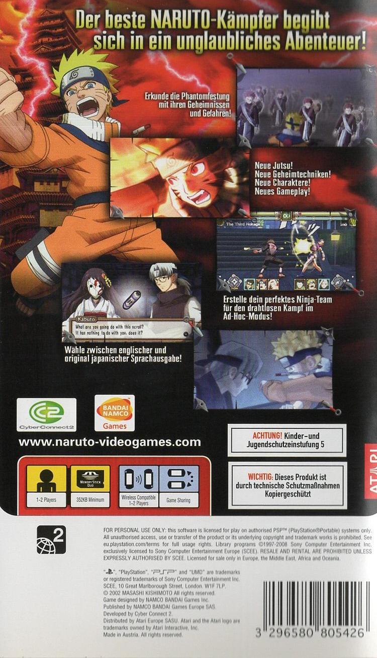 Naruto: Ultimate Ninja Heroes 2 - PlayStation Portable Rückseite