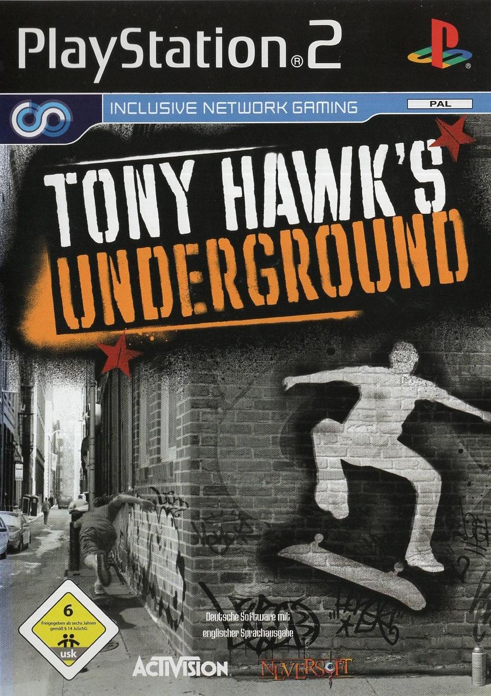 Tony Hawk's Underground - PlayStation 2 Vorderseite