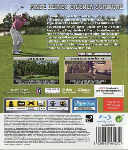 Tiger Woods PGA Tour 13 - PlayStation 3 Rückseite