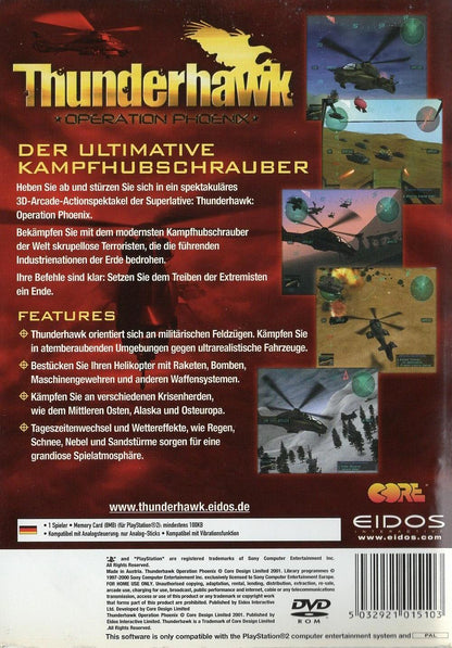 Thunderhawk: Operation Phoenix - PlayStation 2 Rückseite