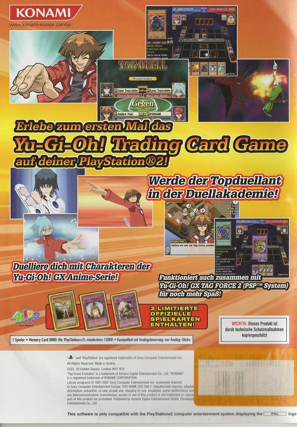 Yu-Gi-Oh! GX Tag Force Evolution - PlayStation 2 Rückseite