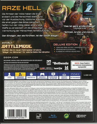 Doom Eternal Deluxe Edition - PlayStation 4 Rückseite