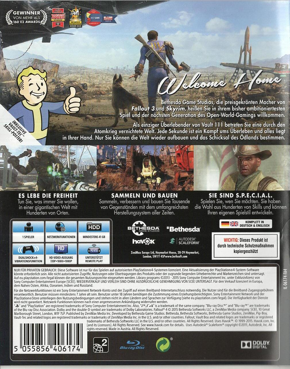 Fallout 4 - PlayStation 4 Rückseite