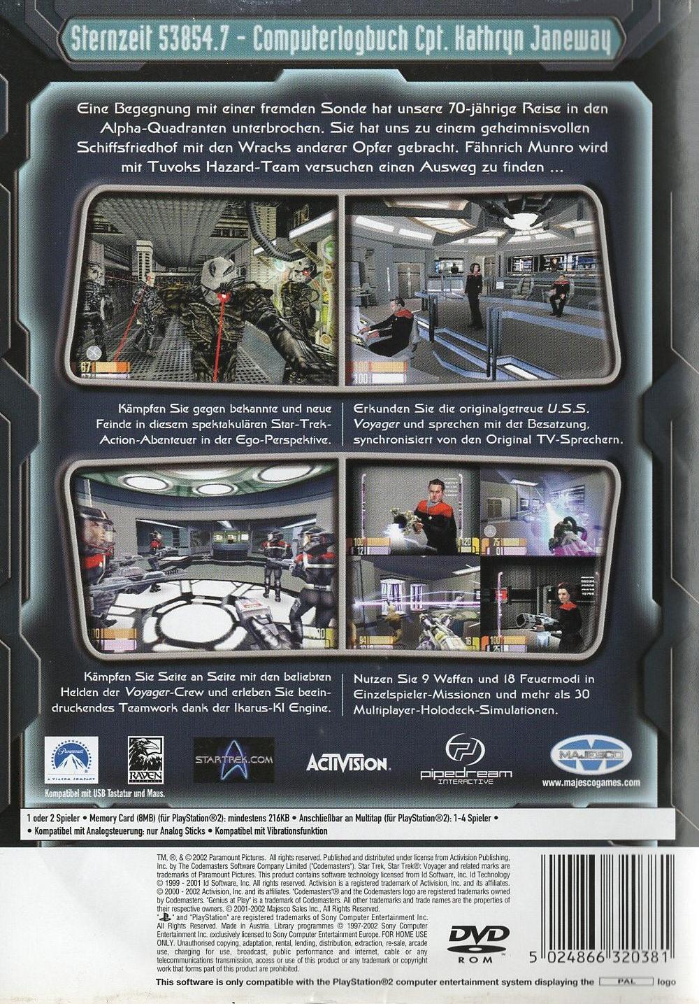 Star Trek: Voyager - Elite Force - PlayStation 2 Rückseite
