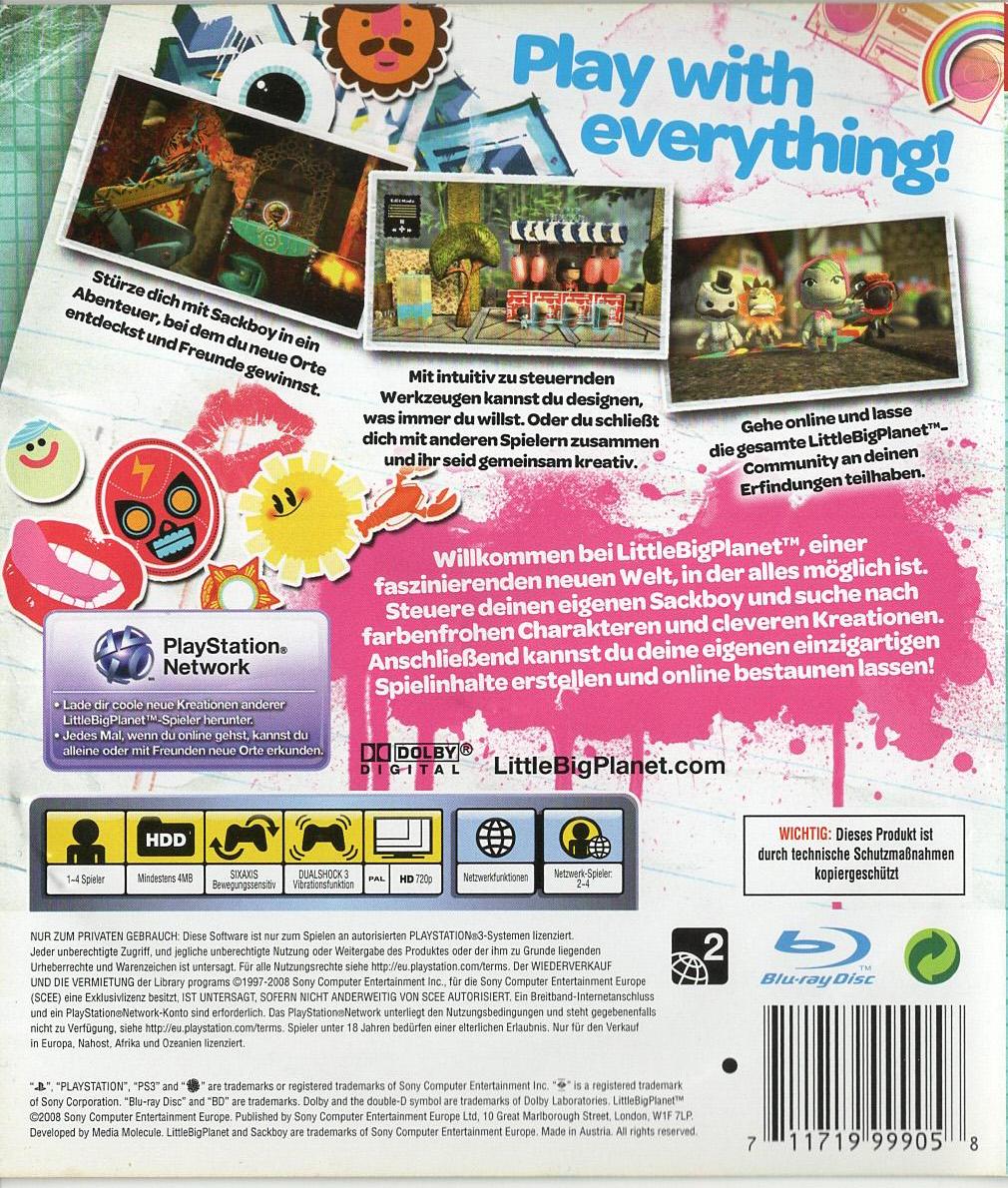 LittleBigPlanet - PlayStation 3 Rückseite