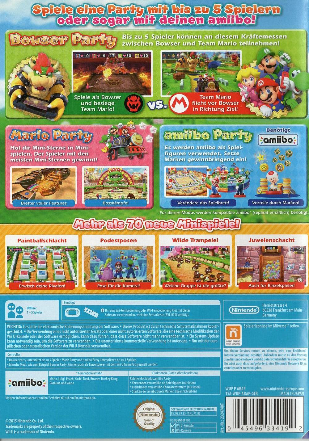 Mario Party 10 - Nintendo Wii U Rückseite