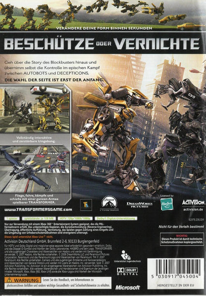 Transformers: The Game - Xbox 360 Rückseite