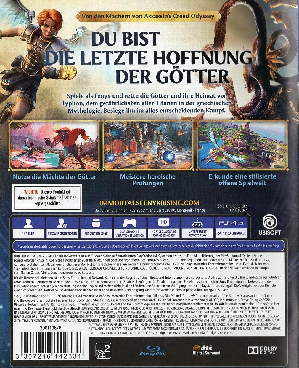 Immortals Fenyx Rising - PlayStation 4 Rückseite