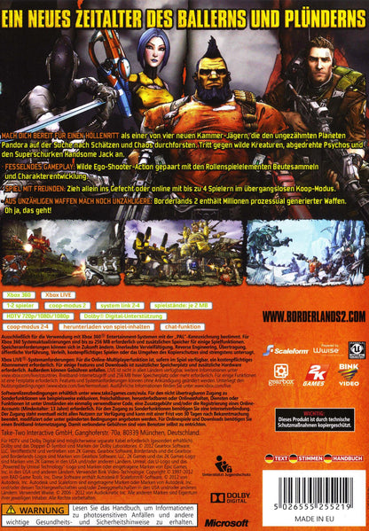 Borderlands 2 - Xbox 360 Rückseite
