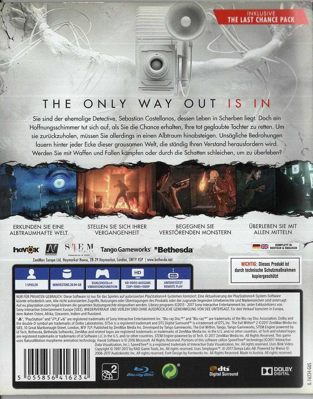 The Evil Within 2 - PlayStation 4 Rückseite