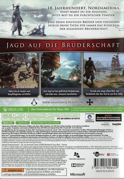 Assassin's Creed Rogue - Xbox 360 Rückseite