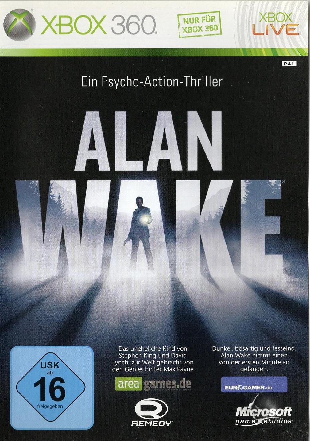 Alan Wake - Xbox 360 Vorderseite