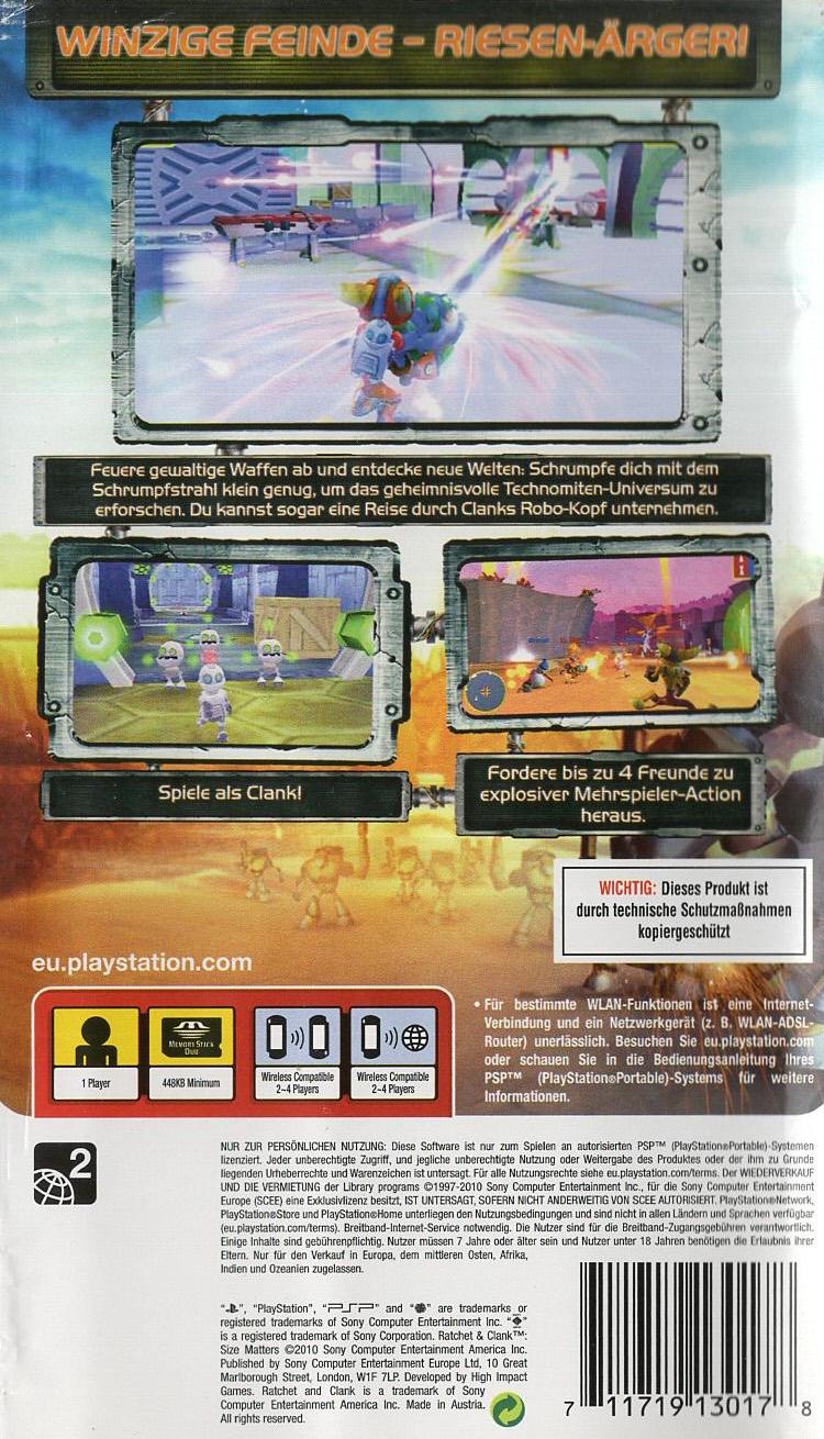 Ratchet & Clank: Size Matters - PlayStation Portable Rückseite