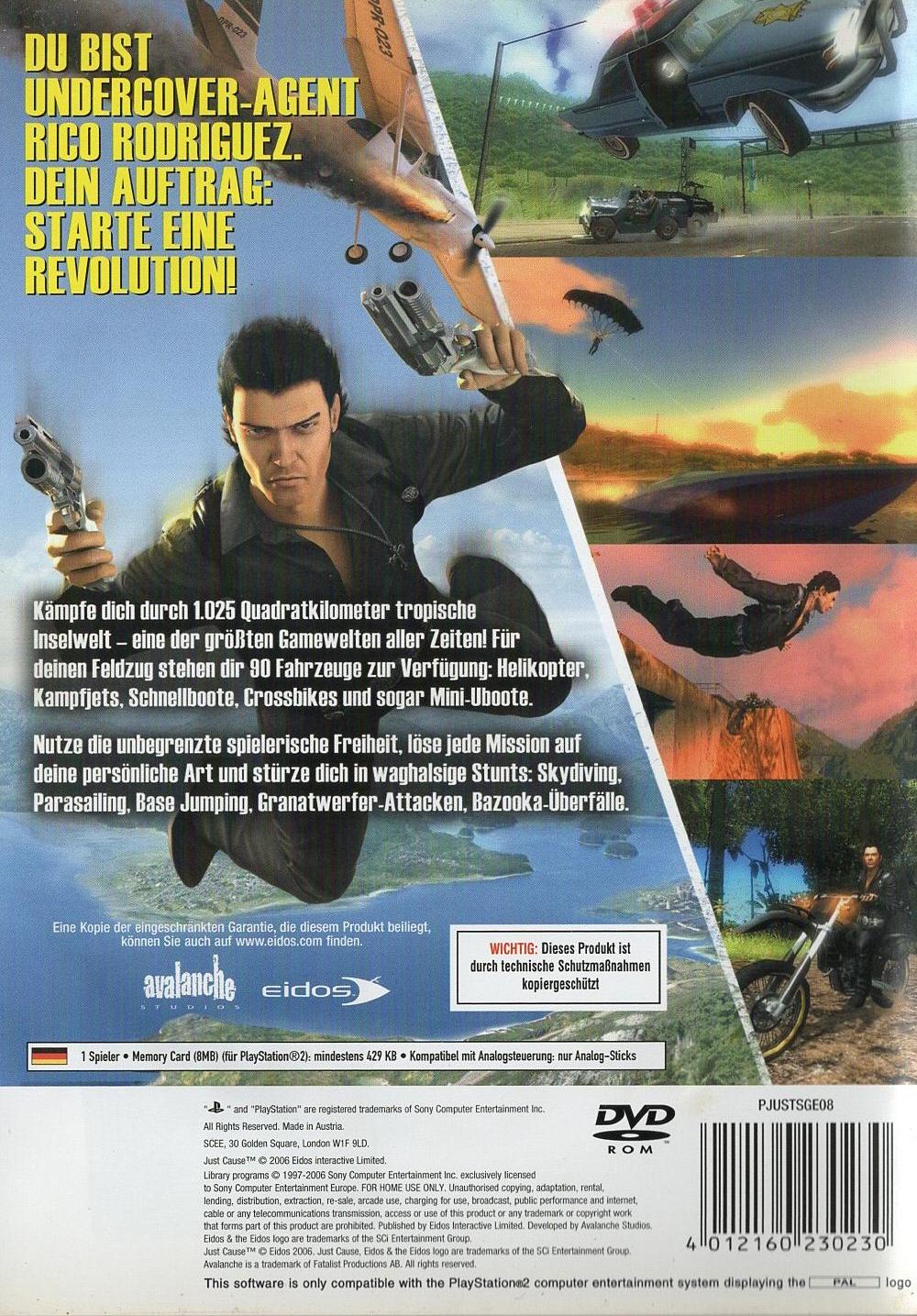 Just Cause - PlayStation 2 Rückseite