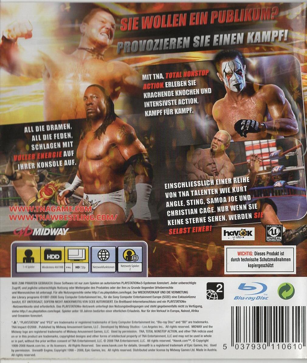 TNA Impact! Total Nonstop Action Wrestling - PlayStation 3 Rückseite