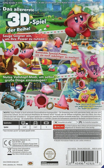 Kirby und das vergessene Land - Nintendo Switch Rückseite