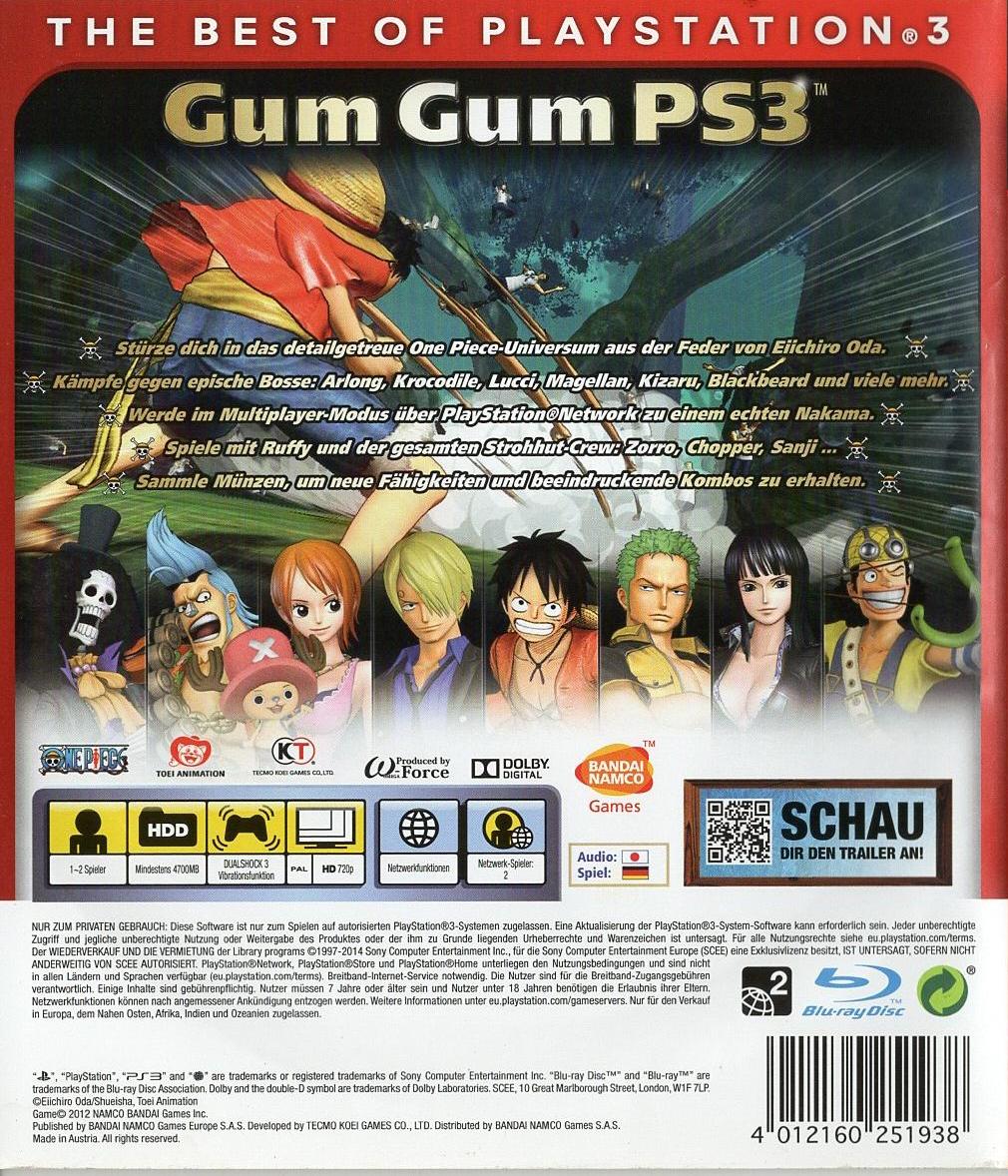 One Piece: Pirate Warriors - PlayStation 3 Rückseite