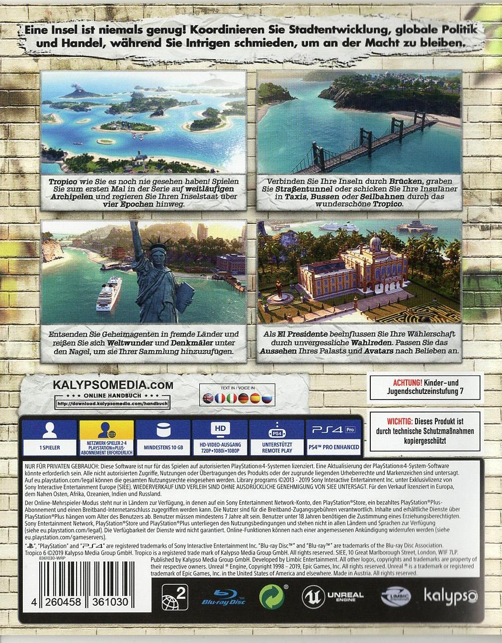 Tropico 6 - PlayStation 4 Rückseite