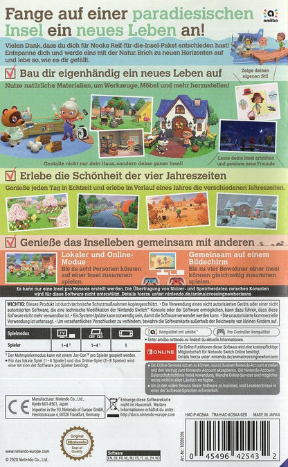 Animal Crossing: New Horizons - Nintendo Switch Rückseite