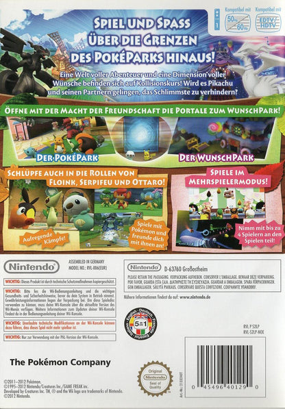 PokéPark 2: Die Dimension der Wünsche - Nintendo Wii Rückseite