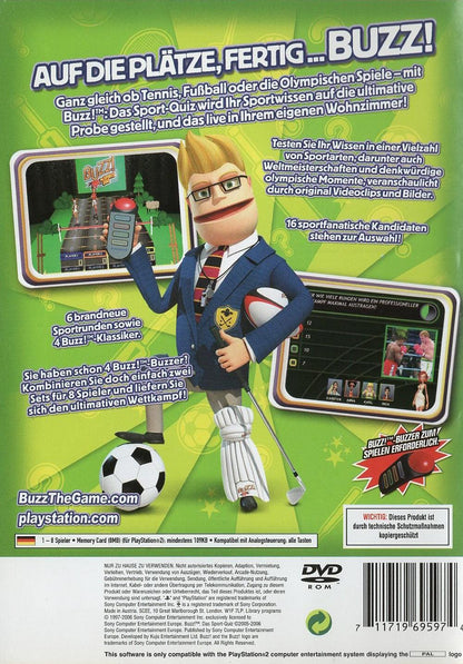 Buzz! Das Sport-Quiz - PlayStation 2 Rückseite