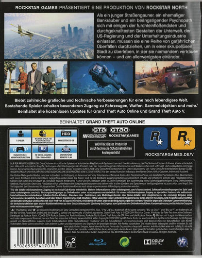 Grand Theft Auto V - PlayStation 4 Rückseite