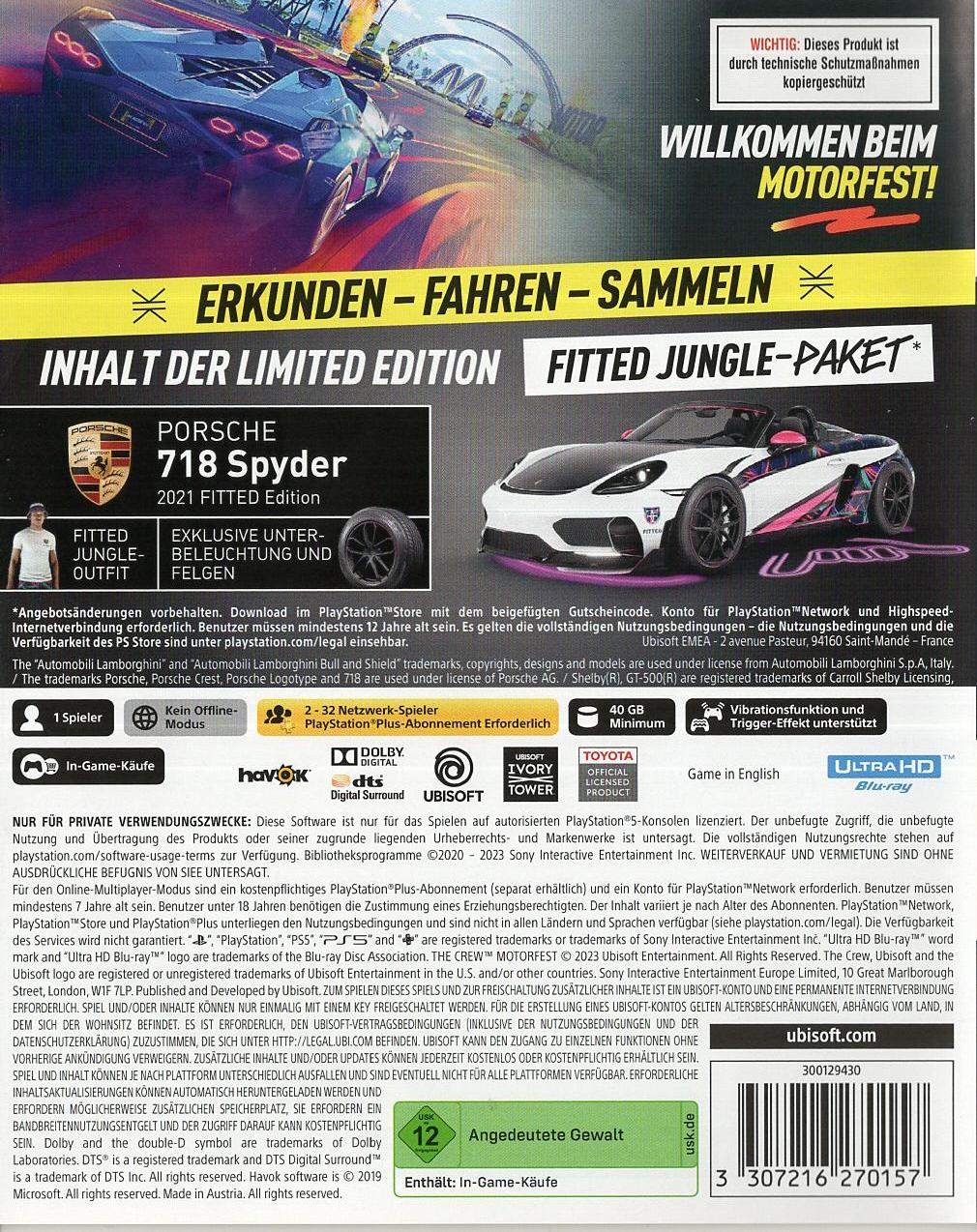 The Crew Motorfest - PlayStation 5 Rückseite