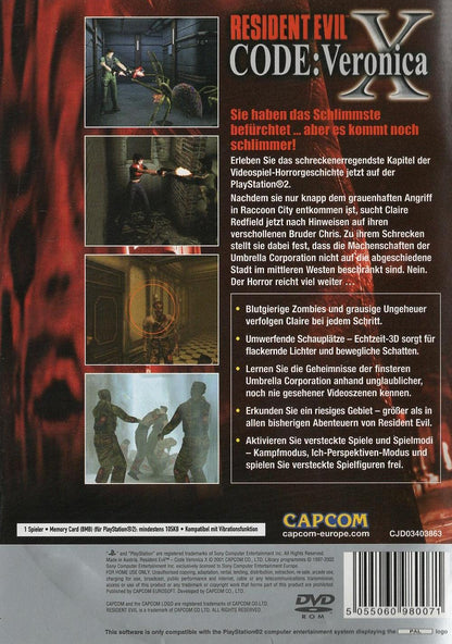 Resident Evil Code: Veronica X - PlayStation 2 Rückseite