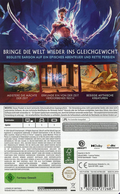 Prince of Persia: The Lost Crown - Nintendo Switch Rückseite