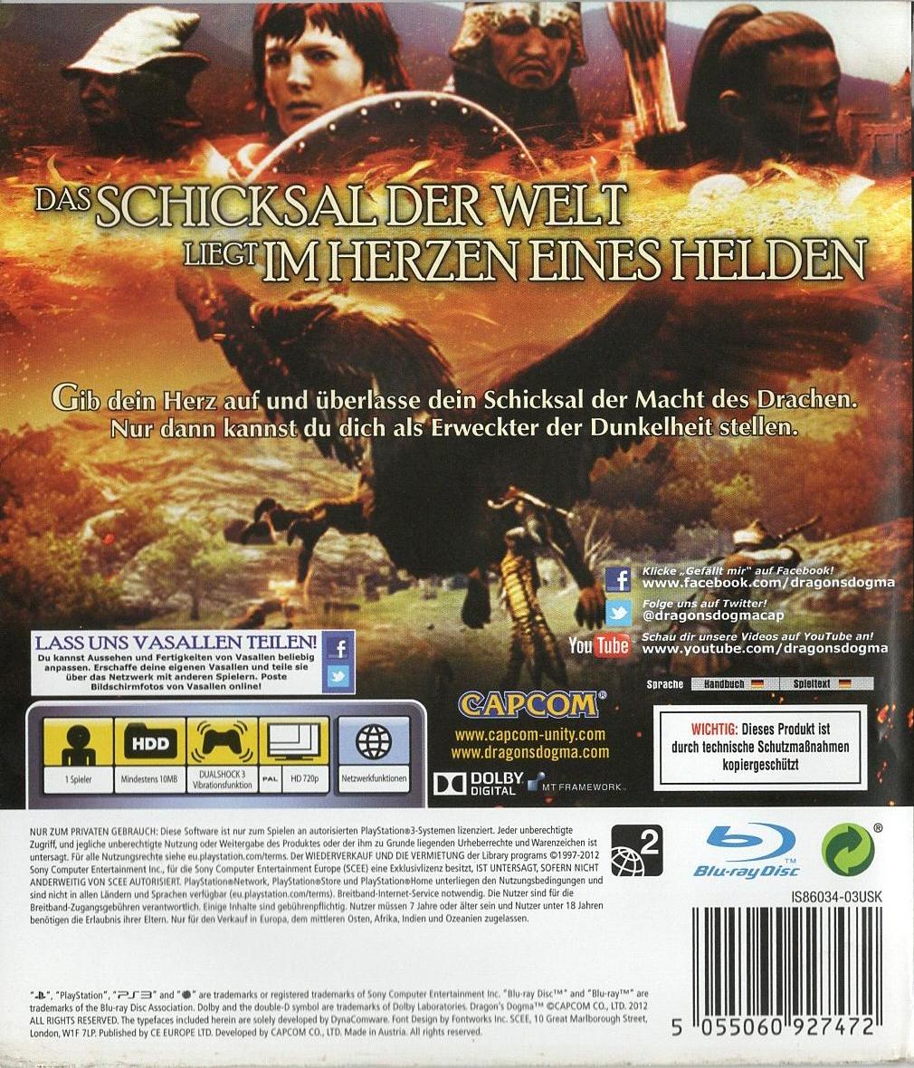 Dragon's Dogma - PlayStation 3 Rückseite