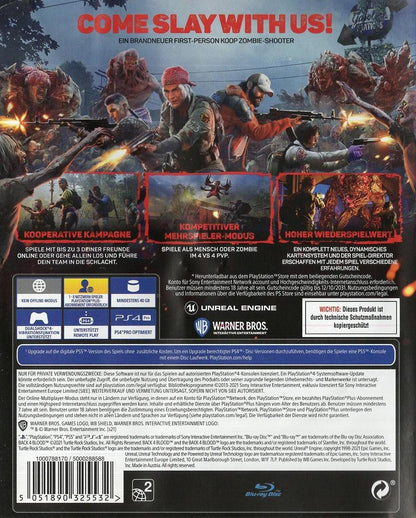 Back 4 Blood - PlayStation 4 Rückseite