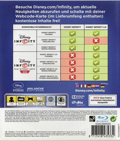 Disney Infinity 2.0 - PlayStation 3 Rückseite