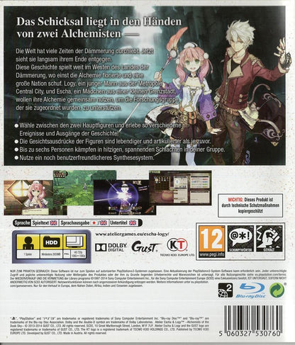 Atelier Escha & Logy: Alchemists of the Dusk Sky - PlayStation 3 Rückseite