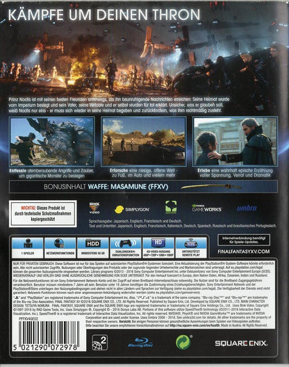 Final Fantasy XV - PlayStation 4 Rückseite