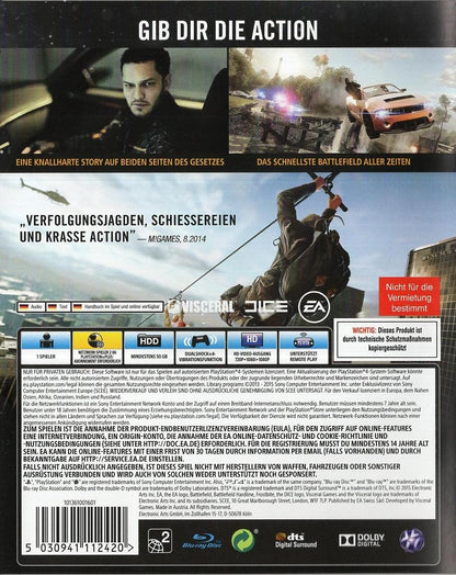 Battlefield Hardline - PlayStation 4 Rückseite