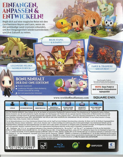 World of Final Fantasy - PlayStation 4 Rückseite