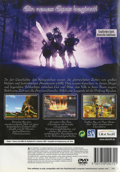 Grandia II - PlayStation 2 Rückseite