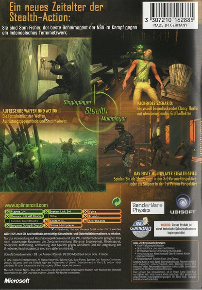 Tom Clancy's Splinter Cell: Pandora Tomorrow - Xbox Rückseite