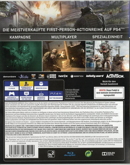 Call of Duty: Modern Warfare - PlayStation 4 Rückseite