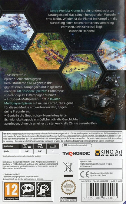 Battle Worlds: Kronos - Nintendo Switch Rückseite