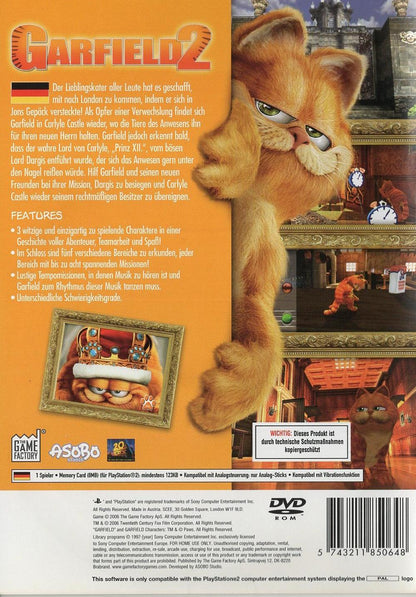 Garfield 2 - PlayStation 2 Rückseite