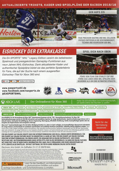 NHL Legacy Edition - Xbox 360 Rückseite