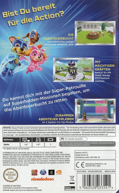 PAW Patrol: Mighty Pups - Die Rettung der Abenteuerbucht - Nintendo Switch Rückseite