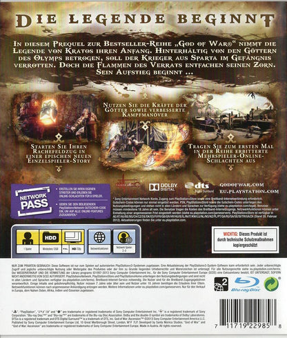 God of War: Ascension - PlayStation 3 Rückseite