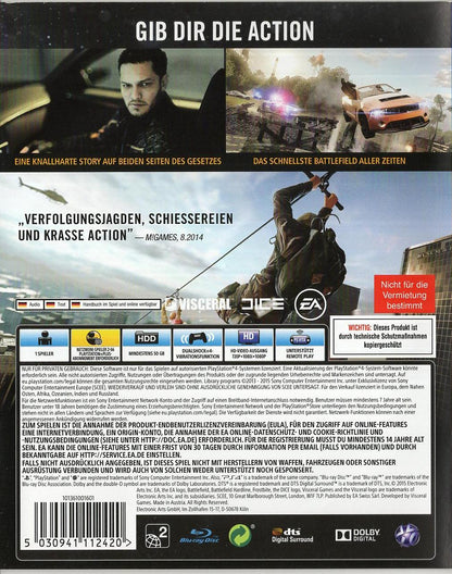 Battlefield Hardline - PlayStation 4 Rückseite