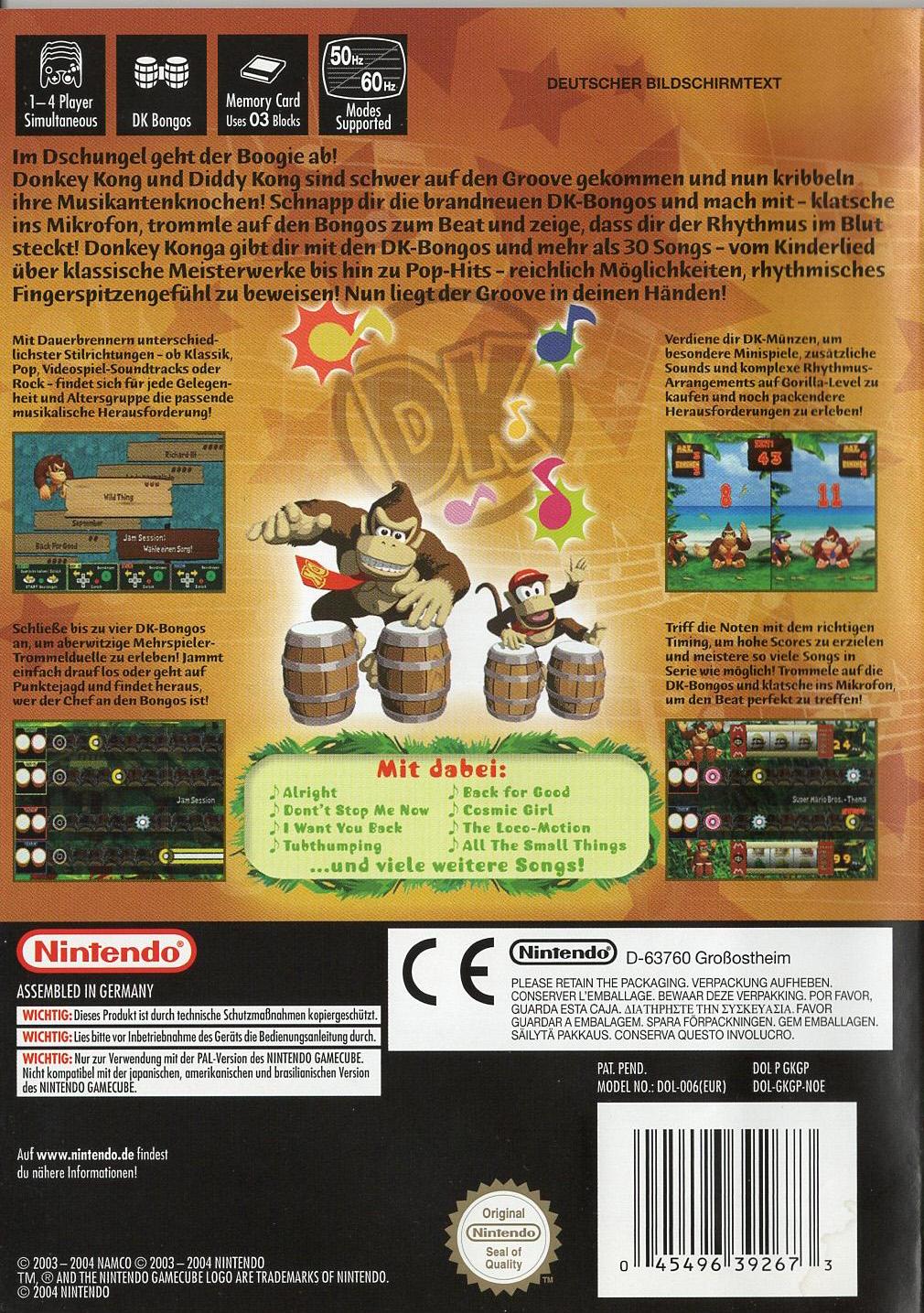 Donkey Konga - Nintendo GameCube Rückseite
